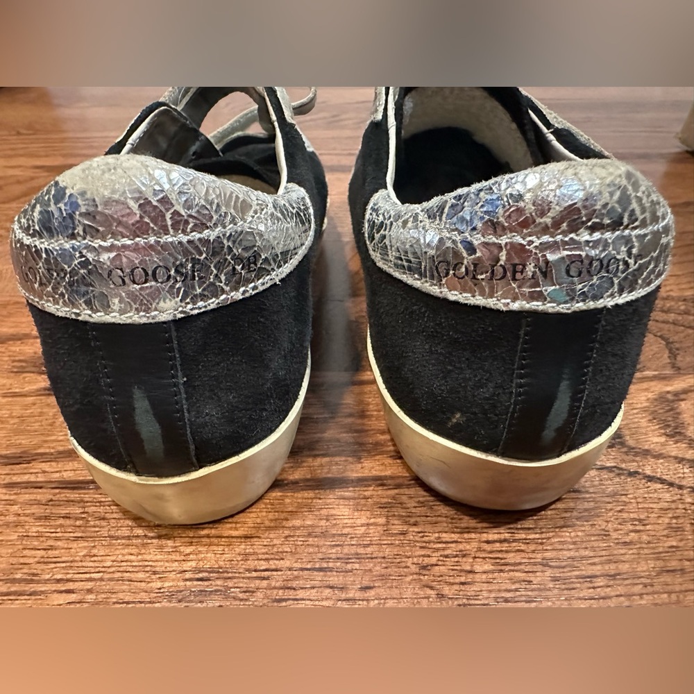 Golden Goose Black and Silver Velcro Sneakers, Sz. 8 (38) - Picture 9 of 11
